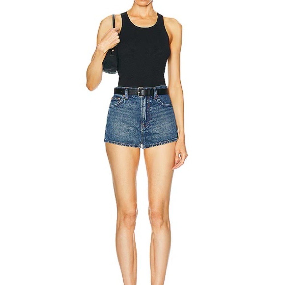 GRLFRND Blue Jean Shorts High-Waisted Cut-Off